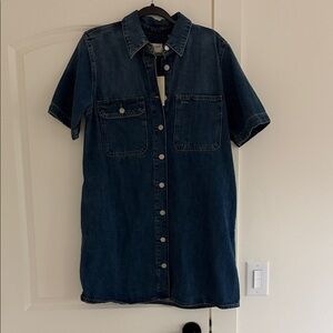 Denim Button-Up Shirt Dress NWT